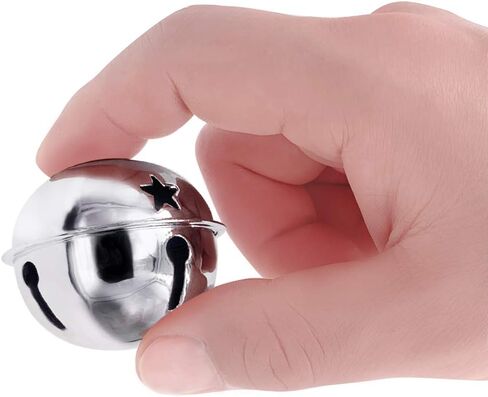 CLLOOTVE 2-Inch/ 50MM Large Metal Craft Bells for Holiday Home, Christmas Festival, Gifts, Party Wedding Decoration DIY Project, 16Pcs, Silver in Saudi Arabia