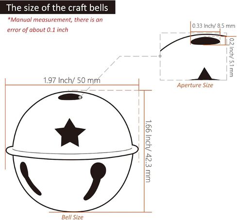 CLLOOTVE 2-Inch/ 50MM Large Metal Craft Bells for Holiday Home, Christmas Festival, Gifts, Party Wedding Decoration DIY Project, 16Pcs, Silver in Saudi Arabia