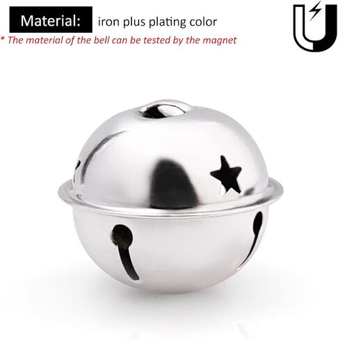 CLLOOTVE 2-Inch/ 50MM Large Metal Craft Bells for Holiday Home, Christmas Festival, Gifts, Party Wedding Decoration DIY Project, 16Pcs, Silver in Saudi Arabia