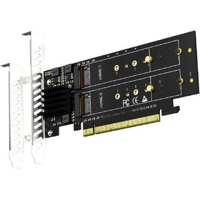 جلوتريندر محول M.2 PCIe مزدوج 4.0/3.0 X8، يدعم 2 × M.2 PCIe SSD RAID-on-CPU (VROC) في منصة انتل ومنفذ الملحقات الإضافية السريع 4.0 NVMe RAID في منصة AMD، مطلوب لوحة ام بي سي اي ثنائية (PA21) in Kuwait
