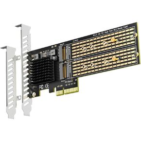 محول GLOTRENDS PA40 Quad M.2 PCIe X8 3.0 NVMe مع وظيفة التشعب ASM 2824 PCIe، لا يدعم أي لوحة أم مقسمة PCIe، يدعم حجم 22110/2280/2260/2242/2230 in Kuwait