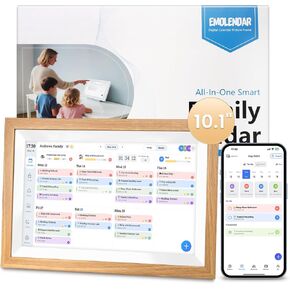 التقويم الرقمي، 10.1 بوصة التقويم الإلكتروني الذكي Fmaily Wall Planner مع شاشة تعمل باللمس، إطار صورة رقمي قابل للتركيب على الحائط والمكتب للنساء والأم in Kuwait