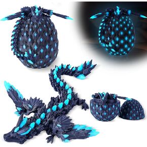 3D Printed Dragon Eggs with Wings Rainbow Glow in The Dark Cool,Articulated Crystal Animals Fidget Toy,Stuff Fun Dinosaur Egg Toy for Kids in Saudi Arabia