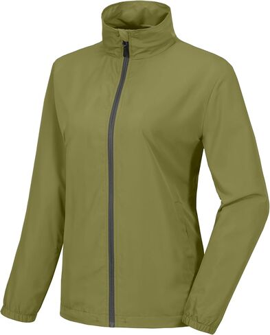 Little Donkey Andy Women’s Lightweight Breathable Running Golf Windbreaker Jacket Full Zip Windproof Water Repellent UPF50+ Olive L in Saudi Arabia