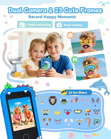 Kids Smart Phone Toy for Boys, Touchscreen Learning Toy Phone for Kids Ages 3-8, Educational Pretend Phone with Dual Camera, Music, Games, ABC Learning & Habit Reminder, Boys Birthday in Saudi Arabia