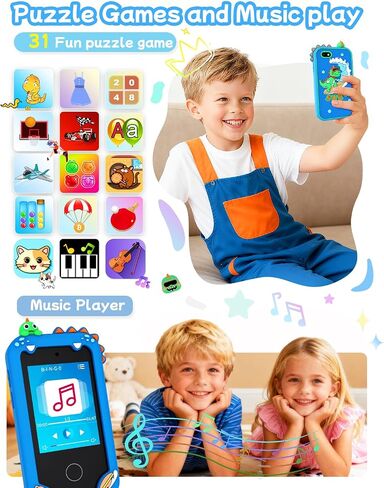 Kids Smart Phone Toy for Boys, Touchscreen Learning Toy Phone for Kids Ages 3-8, Educational Pretend Phone with Dual Camera, Music, Games, ABC Learning & Habit Reminder, Boys Birthday in Saudi Arabia