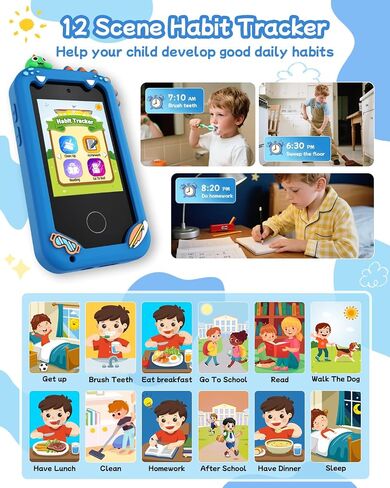 Kids Smart Phone Toy for Boys, Touchscreen Learning Toy Phone for Kids Ages 3-8, Educational Pretend Phone with Dual Camera, Music, Games, ABC Learning & Habit Reminder, Boys Birthday in Saudi Arabia