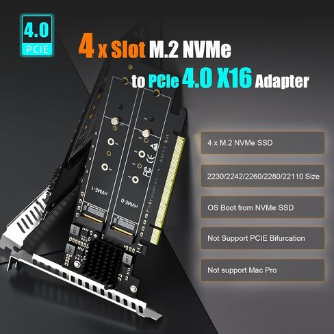 GLOTRENDS PA21 Dual M.2 PCIe 4.0 NVMe Adapter, Support 2 NVMe M.2 SSD (22110/2280/2260/2242/2230 Size), Without PCIe Splitter Function (PCIe Bifurcation Motherboard is Required) in Kuwait