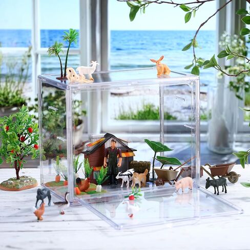 مجموعة Leinuosen Diorama Kit حافظة عرض شفافة مع غطاء جذب مغناطيسي صندوق ديوراما صناديق تخزين بلاستيكية قابلة للتكديس لألعاب الحرف اليدوية والمقتنيات وحقائب اليد والأشكال، 10.63 × 7.09 × 8.66 بوصة in Saudi Arabia