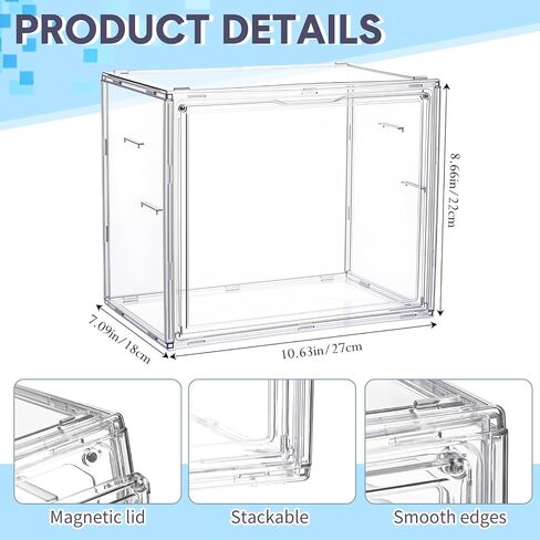 مجموعة Leinuosen Diorama Kit حافظة عرض شفافة مع غطاء جذب مغناطيسي صندوق ديوراما صناديق تخزين بلاستيكية قابلة للتكديس لألعاب الحرف اليدوية والمقتنيات وحقائب اليد والأشكال، 10.63 × 7.09 × 8.66 بوصة in Saudi Arabia