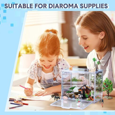 مجموعة Leinuosen Diorama Kit حافظة عرض شفافة مع غطاء جذب مغناطيسي صندوق ديوراما صناديق تخزين بلاستيكية قابلة للتكديس لألعاب الحرف اليدوية والمقتنيات وحقائب اليد والأشكال، 10.63 × 7.09 × 8.66 بوصة in Saudi Arabia