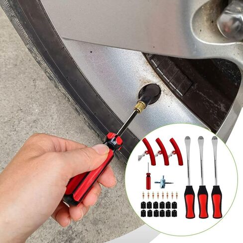 Auto Motorbike Tire Changing Spoons Tool Set Bead Breaker Professional Accessories Sturdy with Rim Protection Multipurpose, 28Pcs in Kuwait