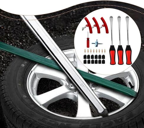 Auto Motorbike Tire Changing Spoons Tool Set Bead Breaker Professional Accessories Sturdy with Rim Protection Multipurpose, 28Pcs in Kuwait