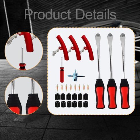 Auto Motorbike Tire Changing Spoons Tool Set Bead Breaker Professional Accessories Sturdy with Rim Protection Multipurpose, 28Pcs in Kuwait