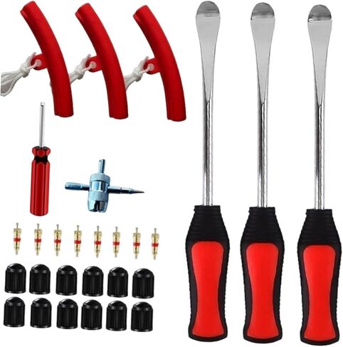 Auto Motorbike Tire Changing Spoons Tool Set Bead Breaker Professional Accessories Sturdy with Rim Protection Multipurpose, 28Pcs in Kuwait
