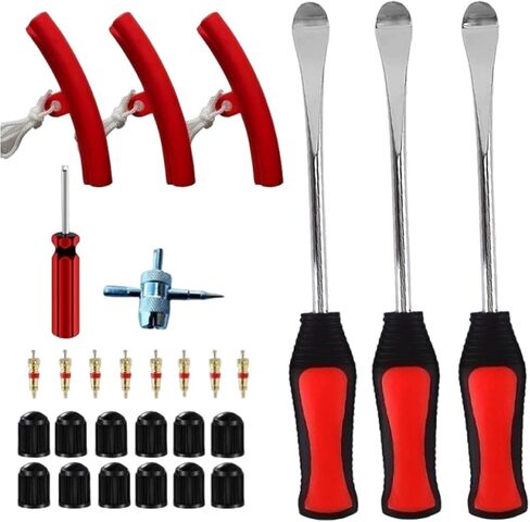 Auto Motorbike Tire Changing Spoons Tool Set Bead Breaker Professional Accessories Sturdy with Rim Protection Multipurpose, 28Pcs in Kuwait