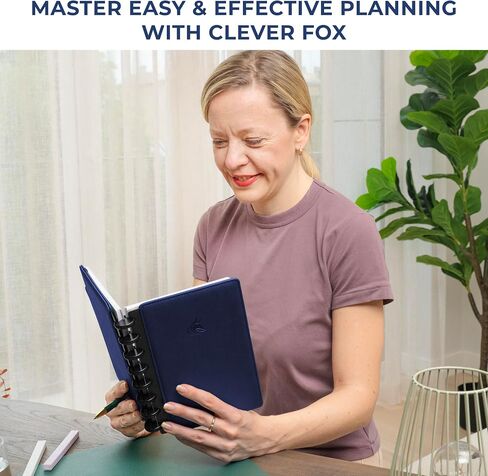 مخطط أسبوعي على شكل قرص من Clever Fox - دفتر ملاحظات شهري غير مؤرخ مع متتبع العادات، مجلة الإنتاجية - منظم الحياة والعمل والأهداف، 6.5 × 8.4 بوصة (أزرق داكن) in Kuwait