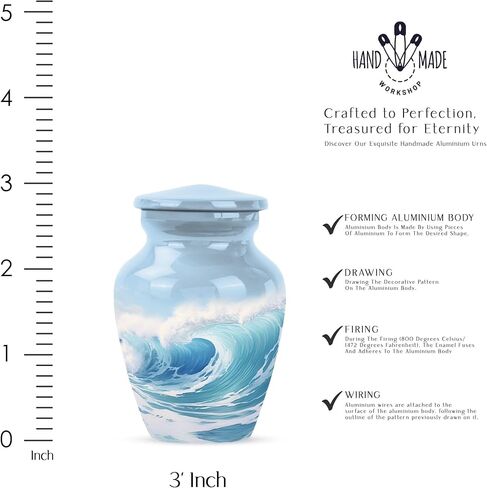 Aurora Borealis Urn for Ashes for Women for Men - Cremation Small Urns for Human Ashes Keepsake Male - 3 Inch Mini Human Urn for Adult Female - Burial Urns for Mom & Dad in Saudi Arabia