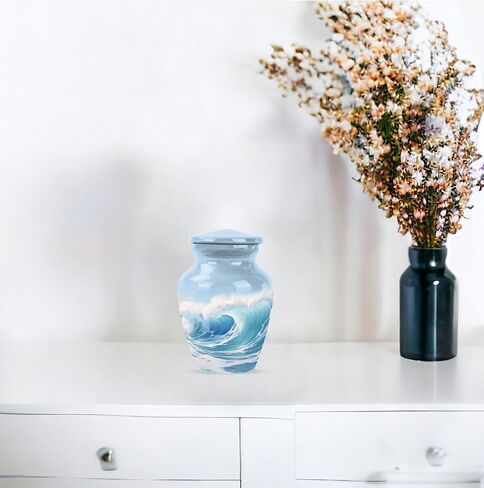 Aurora Borealis Urn for Ashes for Women for Men - Cremation Small Urns for Human Ashes Keepsake Male - 3 Inch Mini Human Urn for Adult Female - Burial Urns for Mom & Dad in Saudi Arabia