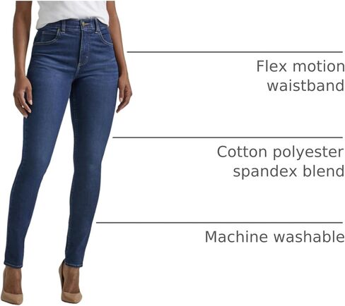 لي/ مارك بنطلون جينز ضيق بخصر مرتفع مريح للغاية مع حركة مرنة للنساء in Kuwait