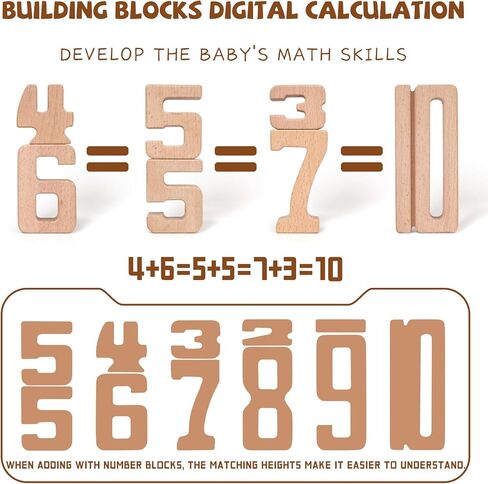 مكعبات بناء أرقام خشبية كبيرة، مكعبات الأرقام والعد، مكعبات التوازن والتراص، 32 قطعة من مكعبات الرياضيات، ألعاب تعليمية للأطفال الصغار، ألعاب الرياضيات لمرحلة ما قبل المدرسة، ألعاب التعرف على الأرقام in Kuwait