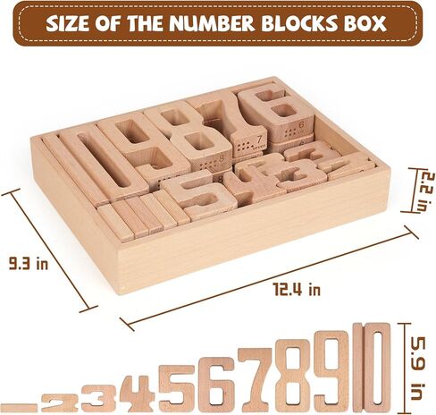مكعبات بناء أرقام خشبية كبيرة، مكعبات الأرقام والعد، مكعبات التوازن والتراص، 32 قطعة من مكعبات الرياضيات، ألعاب تعليمية للأطفال الصغار، ألعاب الرياضيات لمرحلة ما قبل المدرسة، ألعاب التعرف على الأرقام in Kuwait
