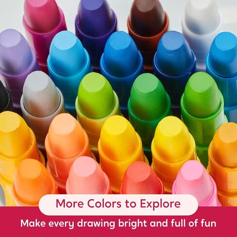 SYNCFUN 24 Pcs Twistable Silky Crayons, Washable Crayons for Paper, Easy to Hold & Quick-Drying Art Supplies, Non-Toxic, Mess Free, Birthday Gifts for Kids Ages 3 and Up, Crafts Supplies in Saudi Arabia