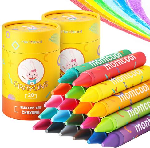 2 Pack Jumbo Crayons (40 Pieces, 20 Colors), Washable Non Toxic Easy to Hold Large Crayons, Christmas Stocking Stuffers for Toddlers and Kids in Saudi Arabia