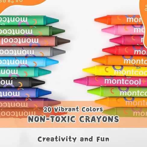 2 Pack Jumbo Crayons (40 Pieces, 20 Colors), Washable Non Toxic Easy to Hold Large Crayons, Christmas Stocking Stuffers for Toddlers and Kids in Saudi Arabia