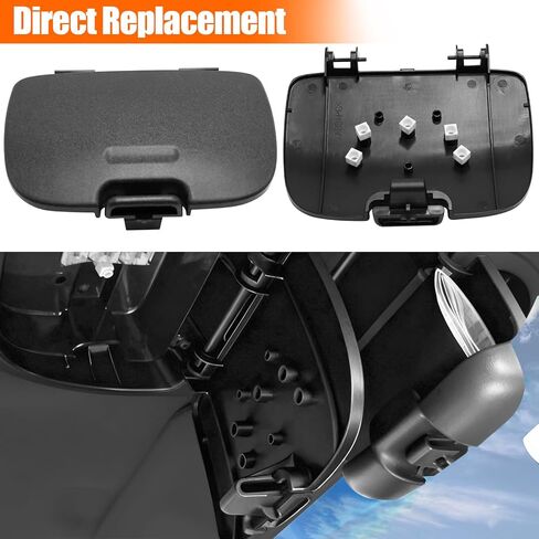 متوافق مع وحدة التحكم العلوية Ford Super Duty F250 F350 F450 F550 صندوق حامل النظارات الشمسية 2002 2003 2004، استبدال لـ 2C3Z27811586BAA لتخزين النظارات الشمسية على السقف، F250 غطاء الصندوق العلوي - رمادي فاتح in Kuwait