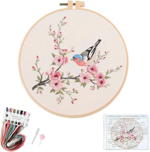 Silentsea Embroidery Kit, Floral and Nature Designs, 3-Pack with Hoops, Needlework Pattern Set (Flower) in Saudi Arabia