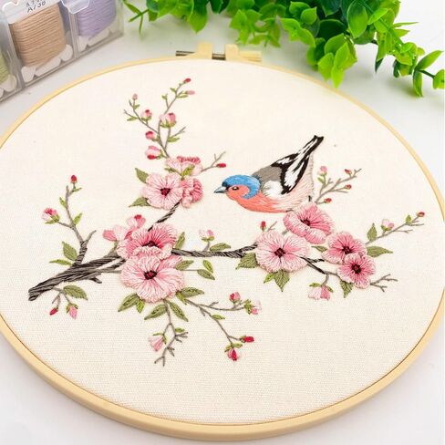 Silentsea Embroidery Kit, Floral and Nature Designs, 3-Pack with Hoops, Needlework Pattern Set (Flower) in Saudi Arabia