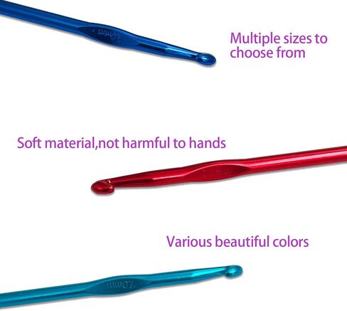 Coloured Crochet Hooks, 37 PCS Crochet Hook Set, High Quality Crochet Needles for Arthritic Hands, with Large-Eye Blunt Needles and Stitch Markers in Saudi Arabia