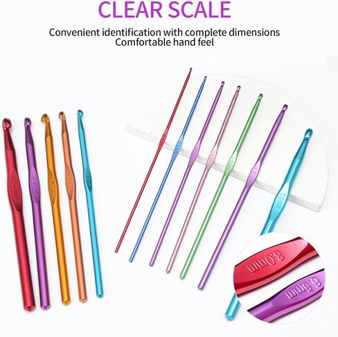 Coloured Crochet Hooks, 37 PCS Crochet Hook Set, High Quality Crochet Needles for Arthritic Hands, with Large-Eye Blunt Needles and Stitch Markers in Saudi Arabia