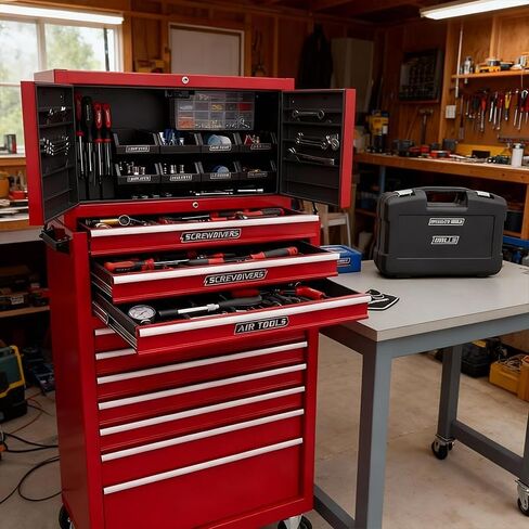 12 Pack Magnetic Tool Box Labels, 3D-Printed Magnetic Toolbox Labels for Quick Drawer Identification, Reusable Tags for Steel Toolboxes, Carts, Drawers & Cabinets (Black) in Kuwait