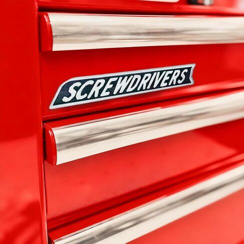 12 Pack Magnetic Tool Box Labels, 3D-Printed Magnetic Toolbox Labels for Quick Drawer Identification, Reusable Tags for Steel Toolboxes, Carts, Drawers & Cabinets (Black) in Kuwait