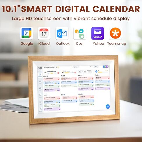 التقويم الرقمي، 10.1 بوصة التقويم الإلكتروني الذكي Fmaily Wall Planner مع شاشة تعمل باللمس، إطار صورة رقمي قابل للتركيب على الحائط والمكتب للنساء والأم in Kuwait
