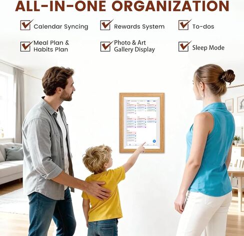 التقويم الرقمي، 10.1 بوصة التقويم الإلكتروني الذكي Fmaily Wall Planner مع شاشة تعمل باللمس، إطار صورة رقمي قابل للتركيب على الحائط والمكتب للنساء والأم in Kuwait
