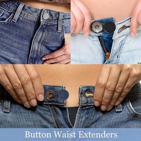 12Pcs Elastic Button Extenders for Trousers/Shirts, Waistband/Cuff Expander in Saudi Arabia