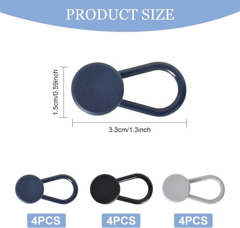 12Pcs Elastic Button Extenders for Trousers/Shirts, Waistband/Cuff Expander in Saudi Arabia