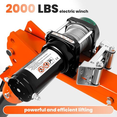 Truck Pickup Crane, 2000 LBS Capacity Truck Bed Crane with 2000 LBS Electric Winch 12V - 360° Rotation, 3 - Stage Adjustable Boom, Ideal for Engine Hoist, Pickup Bed Unloader in Kuwait