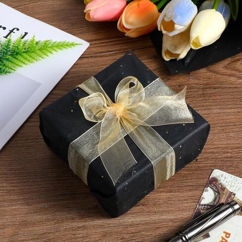 30 Sheets Gift Bag Tissue Paper, 20 X 14 Inch Black Glitter Tissue for Gift Wrap, Black Wrapping Paper for Bags, Filler Flower, DIY Project, Art Crafts, Birthday Wedding Decor in Saudi Arabia