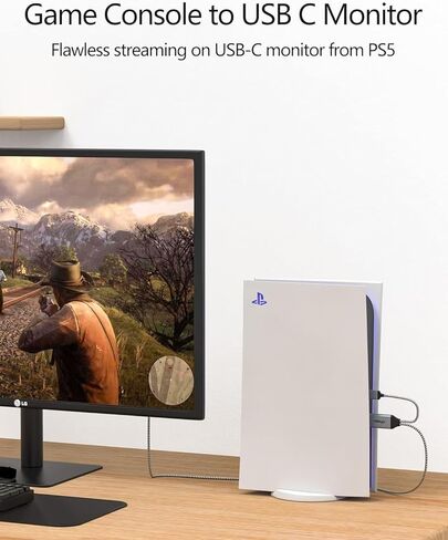 HDMI to USB C Adapter Cable 4K60Hz 6.6FT, HDMI Source Input to USB Type C Output Display Converter, HDMI 2.0 Compatible with Xreal Air, Nreal Air, Steam Deck Dock, PS5, Xbox, Portable Monitor in Kuwait