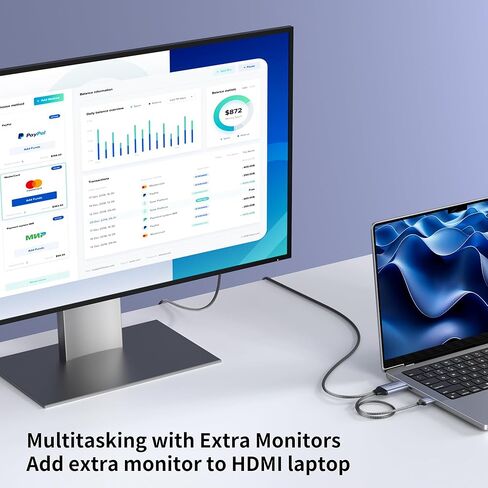 HDMI to USB C Adapter Cable 4K60Hz 6.6FT, HDMI Source Input to USB Type C Output Display Converter, HDMI 2.0 Compatible with Xreal Air, Nreal Air, Steam Deck Dock, PS5, Xbox, Portable Monitor in Kuwait