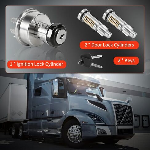 لمجموعة أسطوانات قفل السيارة Dorman 924-5533 مع أسطوانات قفل الباب وأسطوانة الإشعال المتوافقة مع فولفو VNL 2004-2017 in Kuwait