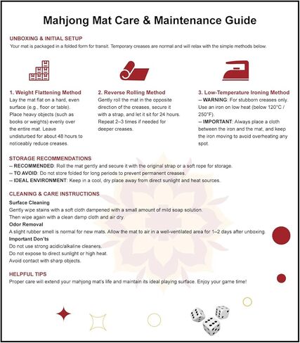 بساط ماجونج من النيوبرين للطاولة، بساط ماجونج مقاس 33 × 33 بوصة مع قواعد، بساط ماه جونغ مانع للانزلاق مع حقيبة حمل و3 نرد للبطاقة والبوكر واللوحة وألعاب البلاط والدومينو (أرجواني) in Kuwait