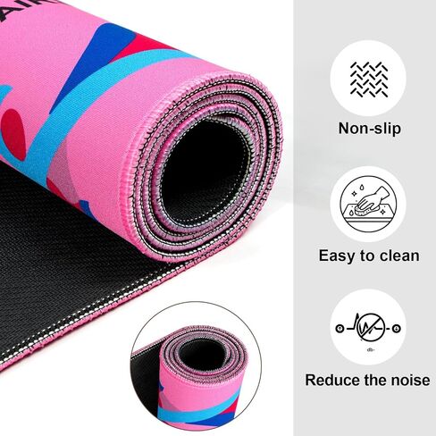 بساط ماجونج من النيوبرين للطاولة، بساط ماجونج مقاس 33 × 33 بوصة مع قواعد، بساط ماه جونغ مانع للانزلاق مع حقيبة حمل و3 نرد للبطاقة والبوكر واللوحة وألعاب البلاط والدومينو (أرجواني) in Kuwait