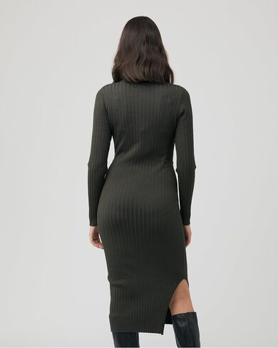 Ripe Women's Maternity Nella Rib Nursing Knit Midi Dress Maroon Small in Saudi Arabia