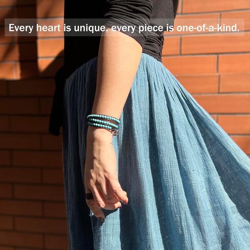 BLUEYES COLLECTION 3 Wrap Genuine Leather Bracelet Gemstone Bead in Kuwait