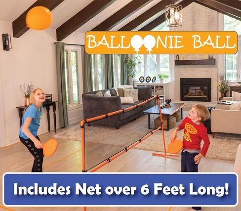 Balloonie Ball - Indoor Balloon Volleyball Game - Foam Paddles, Sturdy Net & Balloons - 9 Games in 1 Set - Active Family Fun - Screen-Free Entertainment - Birthday Parties (Full Size Balloonie Ball) in Saudi Arabia